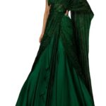 Women's frill ruffle ready to wear saree for wedding mehandi party diwali haldi reception navratra gift.