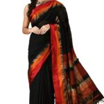 Womens Maheshwari Silk Cotton Handloom Hanwoven Saree With blouse piece