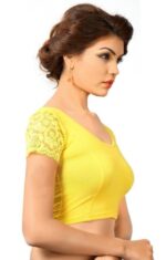 Women's Stretchable Readymade Saree Blouse Crop Top Choli Pack of 3||Readymade||Stretchable||Festive Collection - Image 3