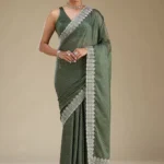 Mehendi Zariwork Satin Saree