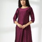 Women Micro Print Straight Kurta