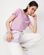 Women Polka-Dot Relaxed Fit Crew-Neck T-Shirt